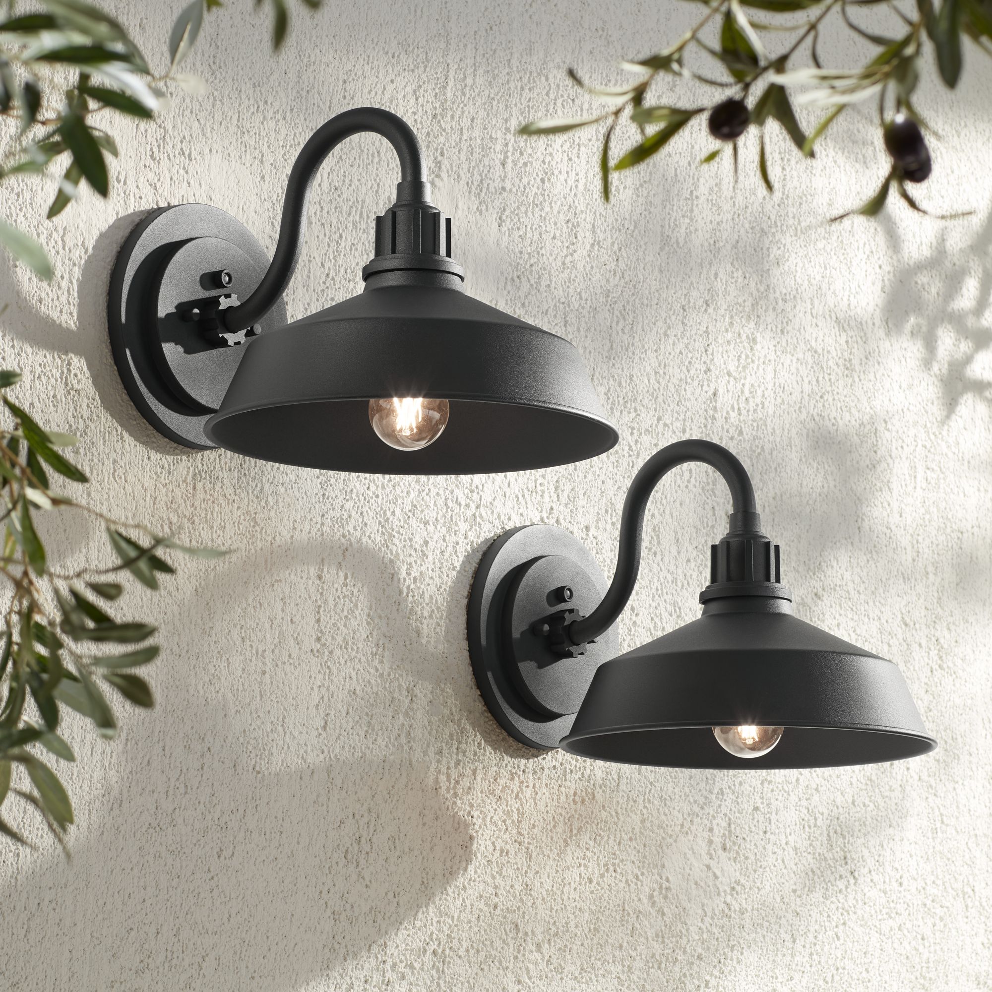 kenable Wall-Mounted Lamp Outdoor Garden Light with Dusk to Dawn Sensor Black 