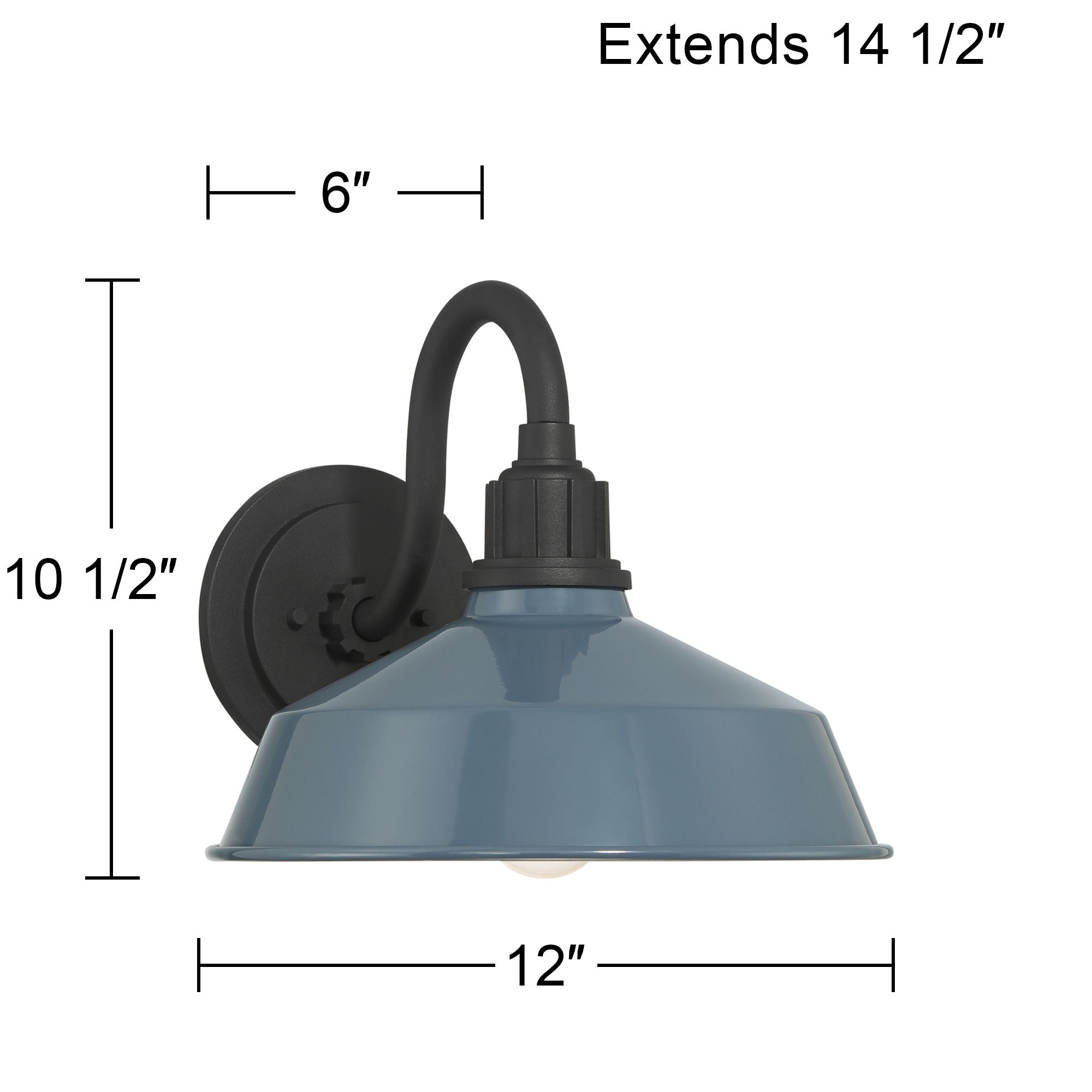 Arnett 10 1/2" High Denim Blue Outdoor Barn Wall Light Set of 2