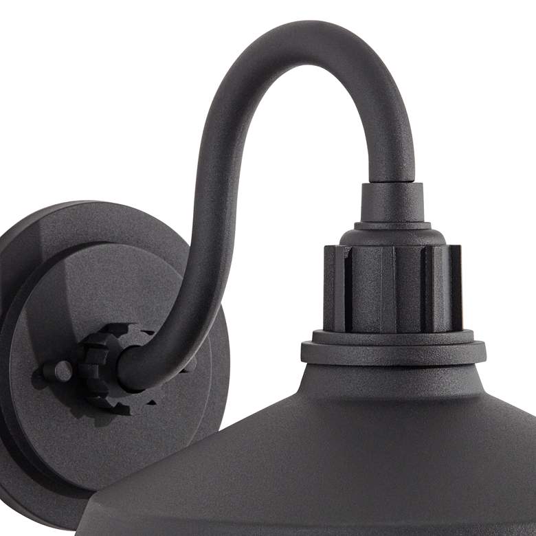 Image 4 Arnett 10 1/2" High Textured Black Barn Light Wall Sconce more views