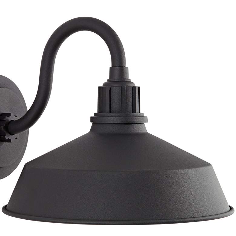 Image 5 Arnett 10 1/2" High Textured Black Barn Light Wall Sconce more views