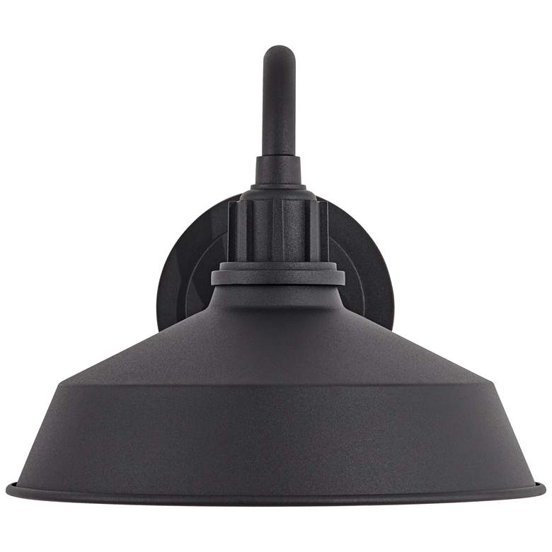 Image 7 Arnett 10 1/2" High Textured Black Barn Light Wall Sconce more views