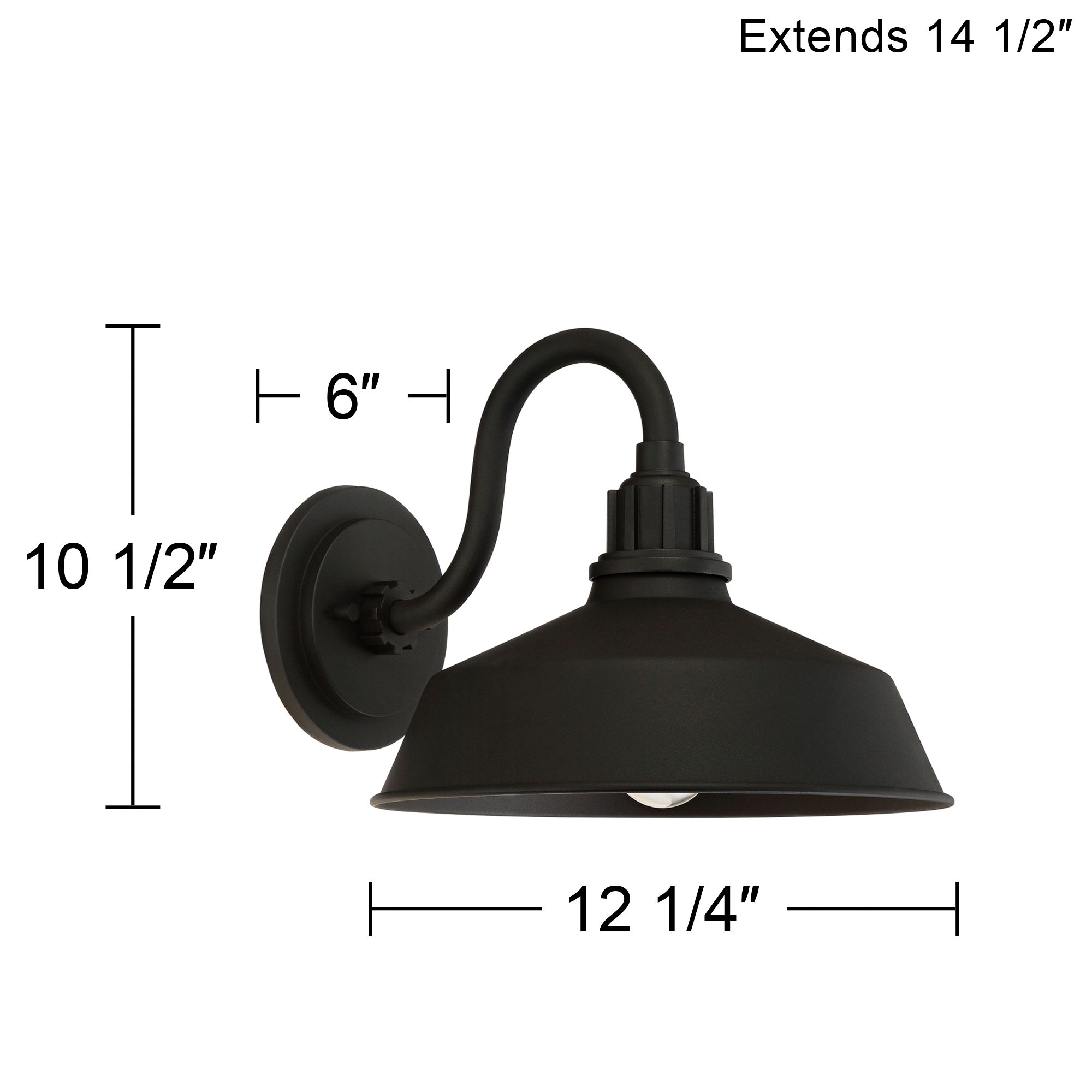 Arnett 10 1/2" Textured Black Barn Light Sconces Set of 2