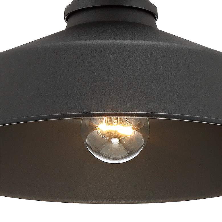 Image 3 Arnett 12" Wide Textured Black Barn Ceiling Light Set of 2 more views