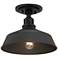 Arnett 12" Wide Textured Black Barn Ceiling Light