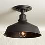 1_Arnett 12" Wide Textured Black Barn Ceiling Light