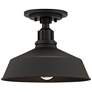 5_Arnett 12" Wide Textured Black Barn Ceiling Light more views