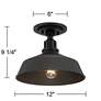 7_Arnett 12" Wide Textured Black Barn Ceiling Light more views