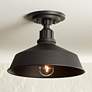 Arnett 12" Wide Textured Black Finish Barn Ceiling Light