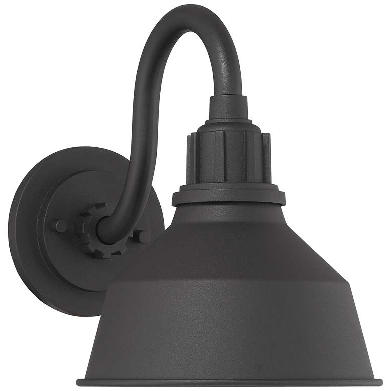 Image 2 Arnett 8" Textured Black Industrial Outdoor Wall Barn Light