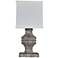 Arno 12" High Light Gray Pedestal Accent Table Lamp