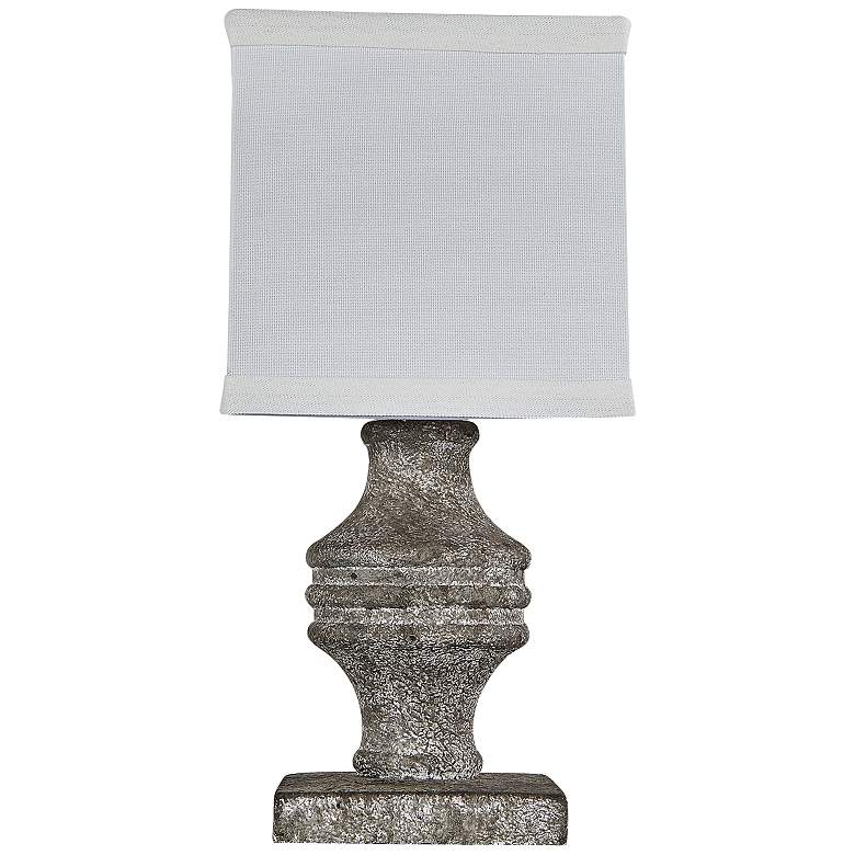 Image 1 Arno 12 inch High Light Gray Pedestal Accent Table Lamp