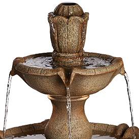 Image3 of Arosco 43" High Sand 3-Tier LED Lighted Outdoor Fountain more views