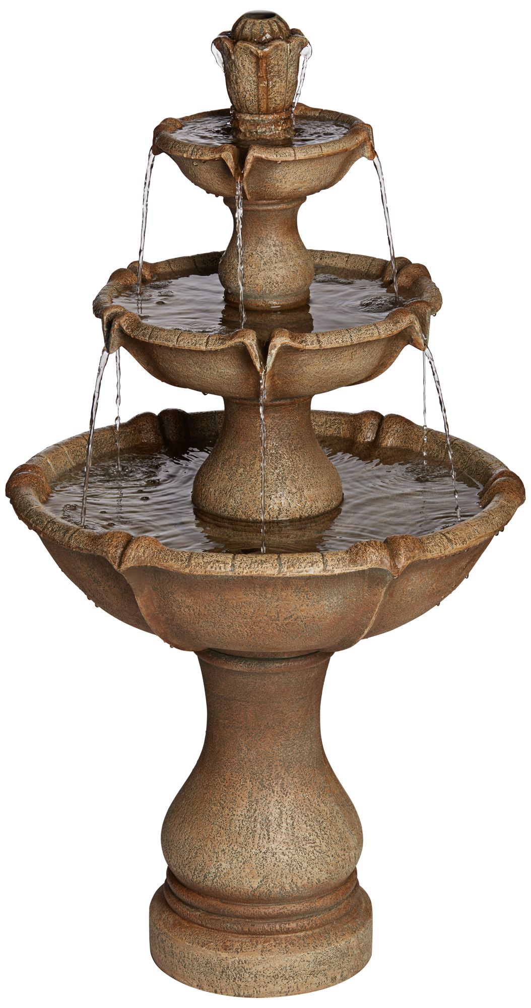 Watch A Video About the Arosco Sand Three Tier LED Lighted Outdoor Fountain