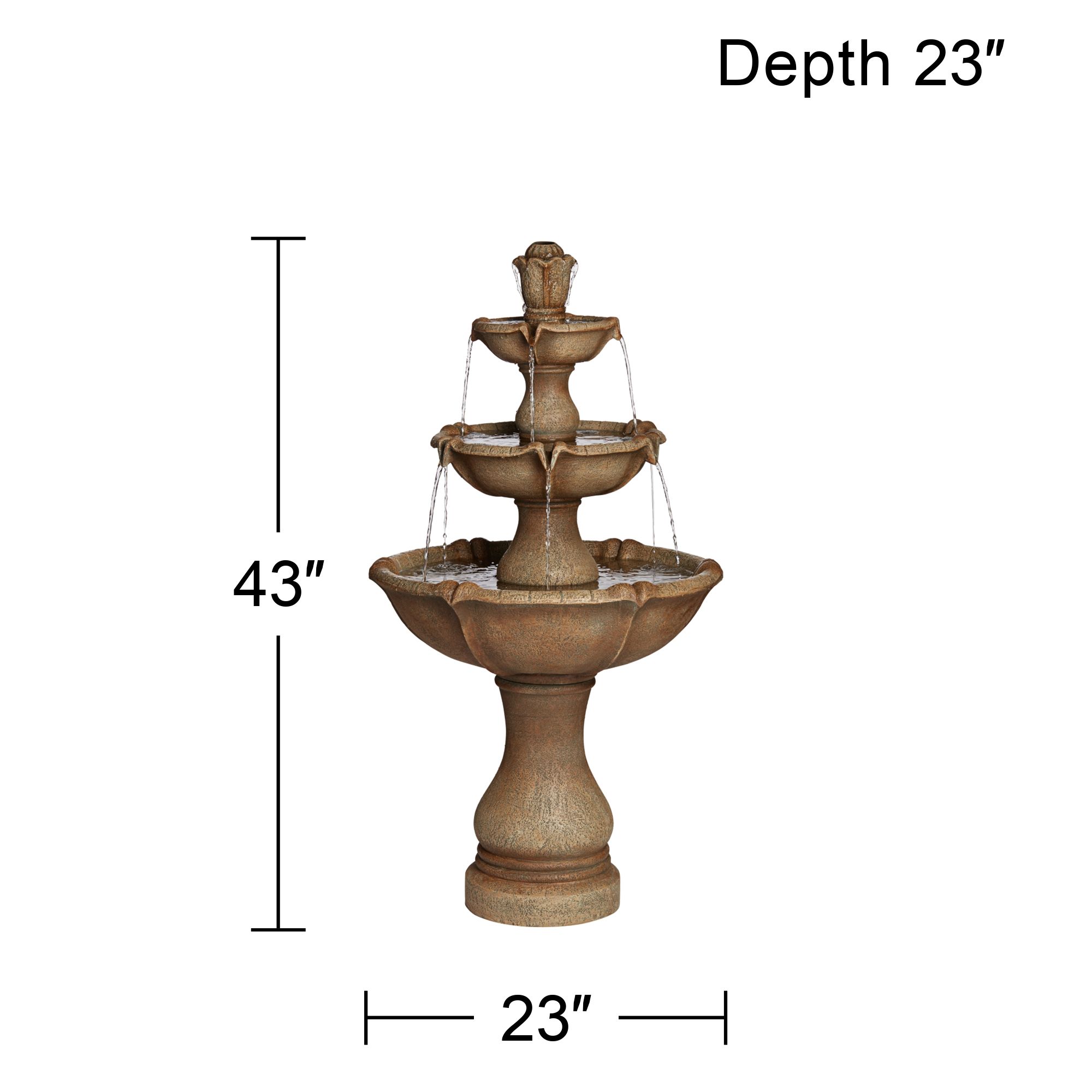 Watch A Video About the Arosco Sand Three Tier LED Lighted Outdoor Fountain
