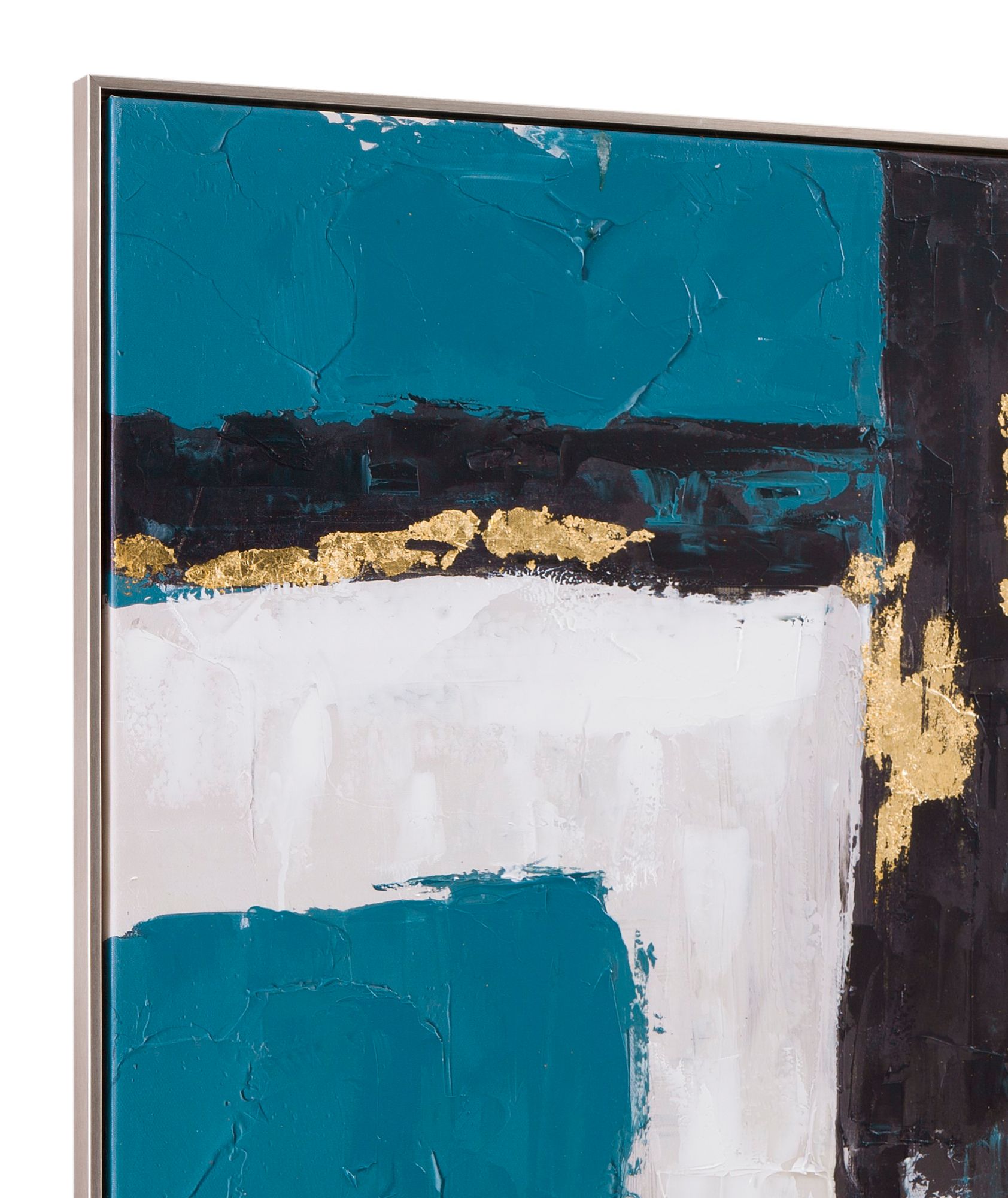 Image 5 Around About 40"L x 40"H Silver Framed Canvas more views