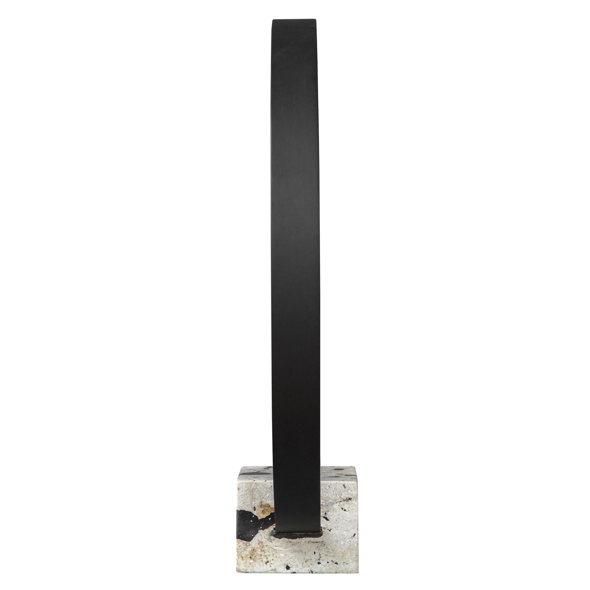 Image 4 Around Again 19" High Brushed Satin Black Circular Sculpture more views