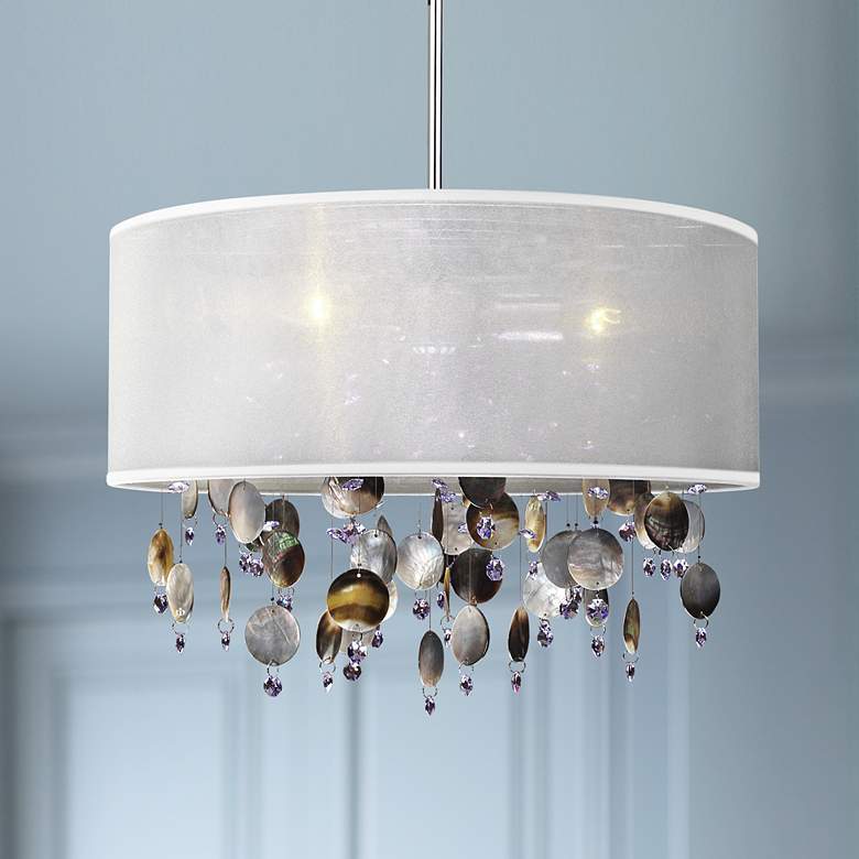 Image 1 Around Town Pearl and White 18" Wide Pendant Chandelier
