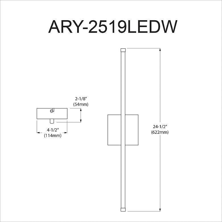 Image 4 Array 24 1/2" High Polished Chrome LED Wall Sconce more views