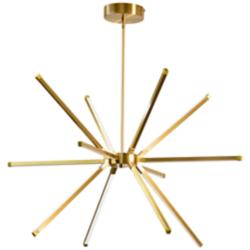 Array 31.5" Wide Aged Brass 60W LED Chandelier