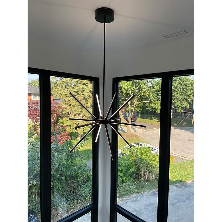 Image 4 Array 31.5" Wide Matte Black 60W LED Chandelier more views