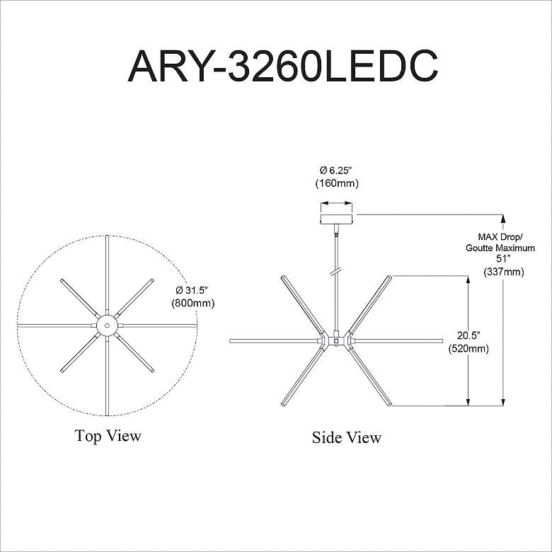 Image 6 Array 31.5" Wide Matte Black 60W LED Chandelier more views