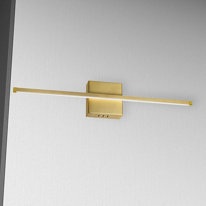Image 1 Array 4.5" High Aged Brass 19W Horizontal LED Wall Sconce