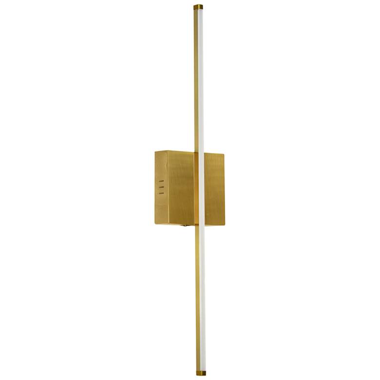 Image 1 Array 4.5" High Aged Brass 19W Vertical LED Wall Sconce