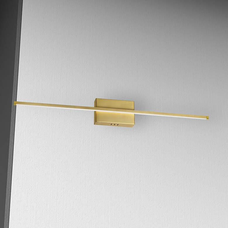Image 1 Array 4.5" High Aged Brass 30W Horizontal LED Wall Sconce