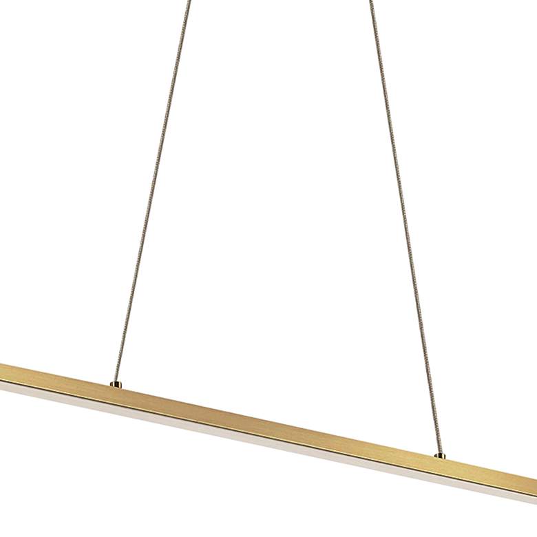 Image 3 Array 48" Wide Aged Brass LED Linear Pendant Light more views
