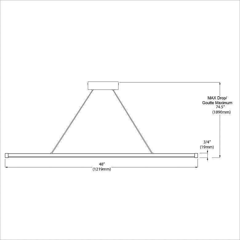 Image 4 Array 48" Wide Aged Brass LED Linear Pendant Light more views