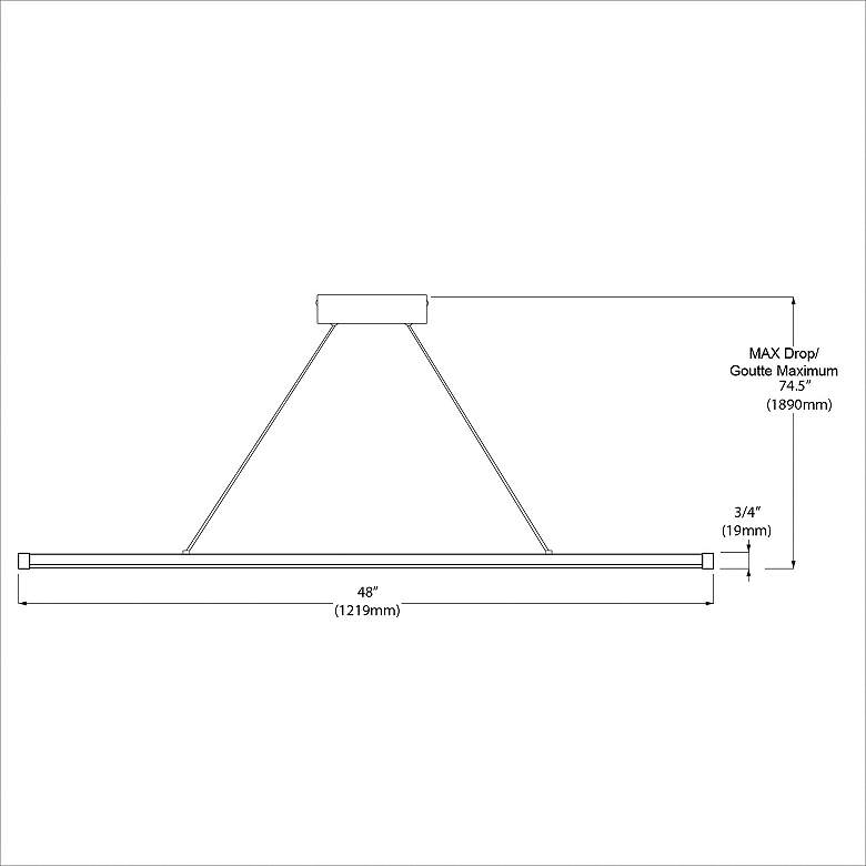 Image 4 Array 48" Wide Matte White LED Linear Pendant Light more views