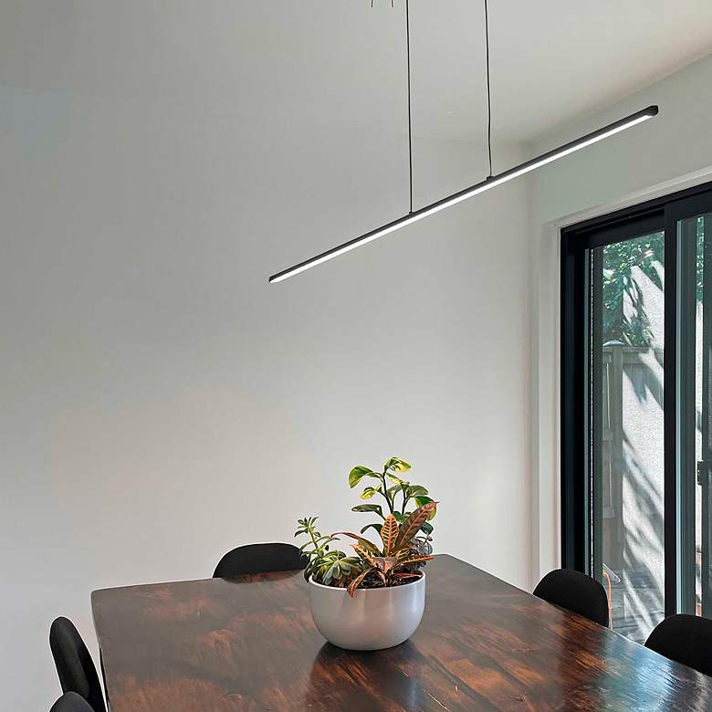 Image 2 Array 72" Wide Painted Black LED Linear Pendant more views