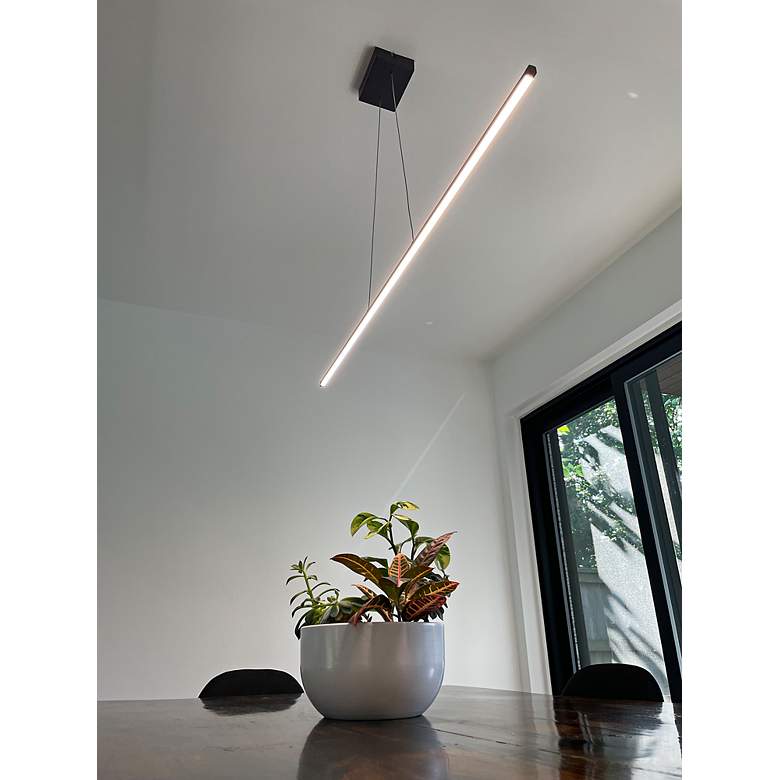 Image 4 Array 72" Wide Painted Black LED Linear Pendant more views