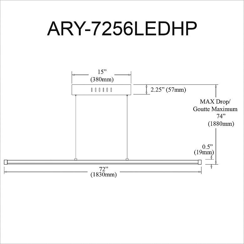 Image 5 Array 72" Wide Painted Black LED Linear Pendant more views