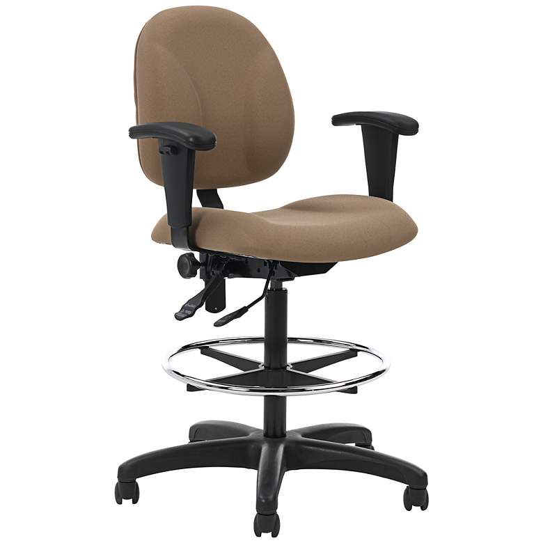 Image 1 Array Adjustable Height Tan Fabric and Black Task Chair