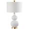 Arreba White Ribbed Gourd Ceramic Table Lamp