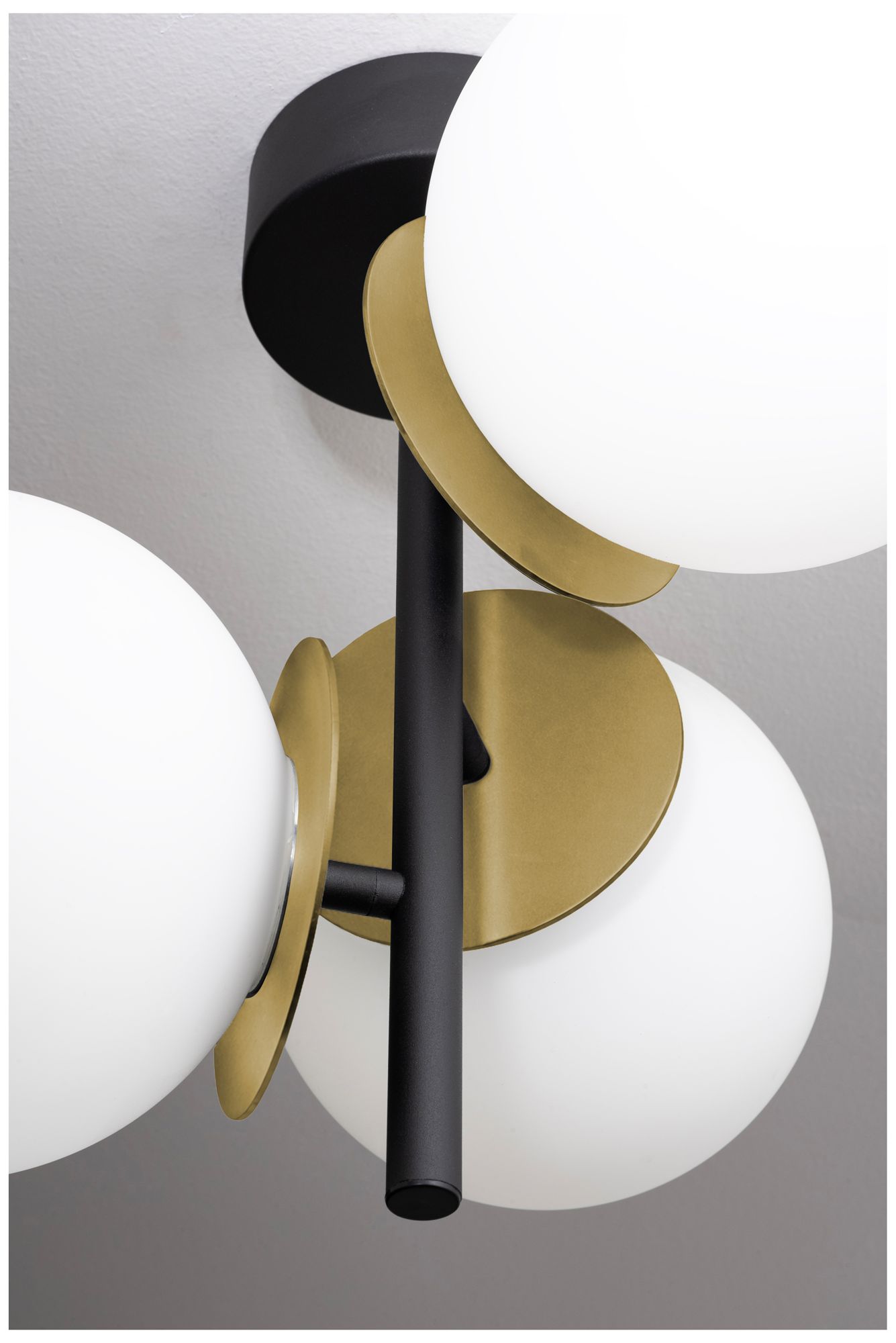 Image 5 Arren 17"W 3-Light Black Antique Brass LED Semi-Flush Mount more views