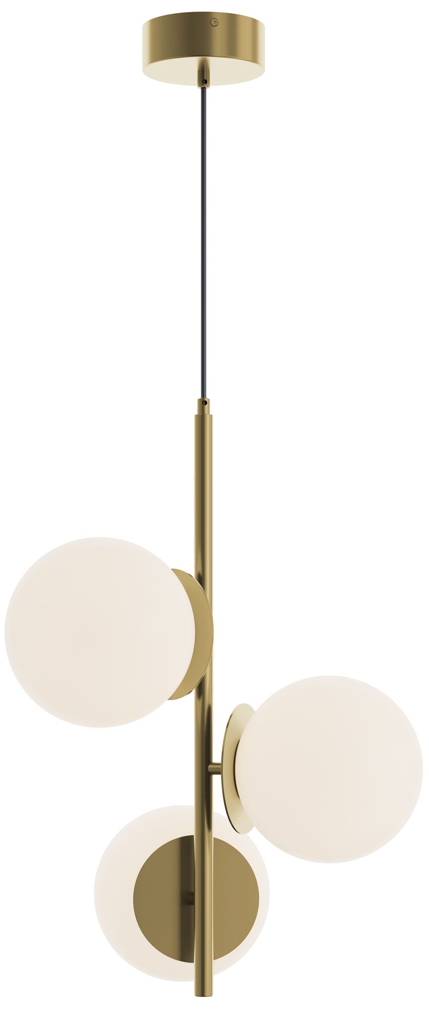 Image 3 Arren 17" Wide 3-Light Antique Brass LED Pendant more views