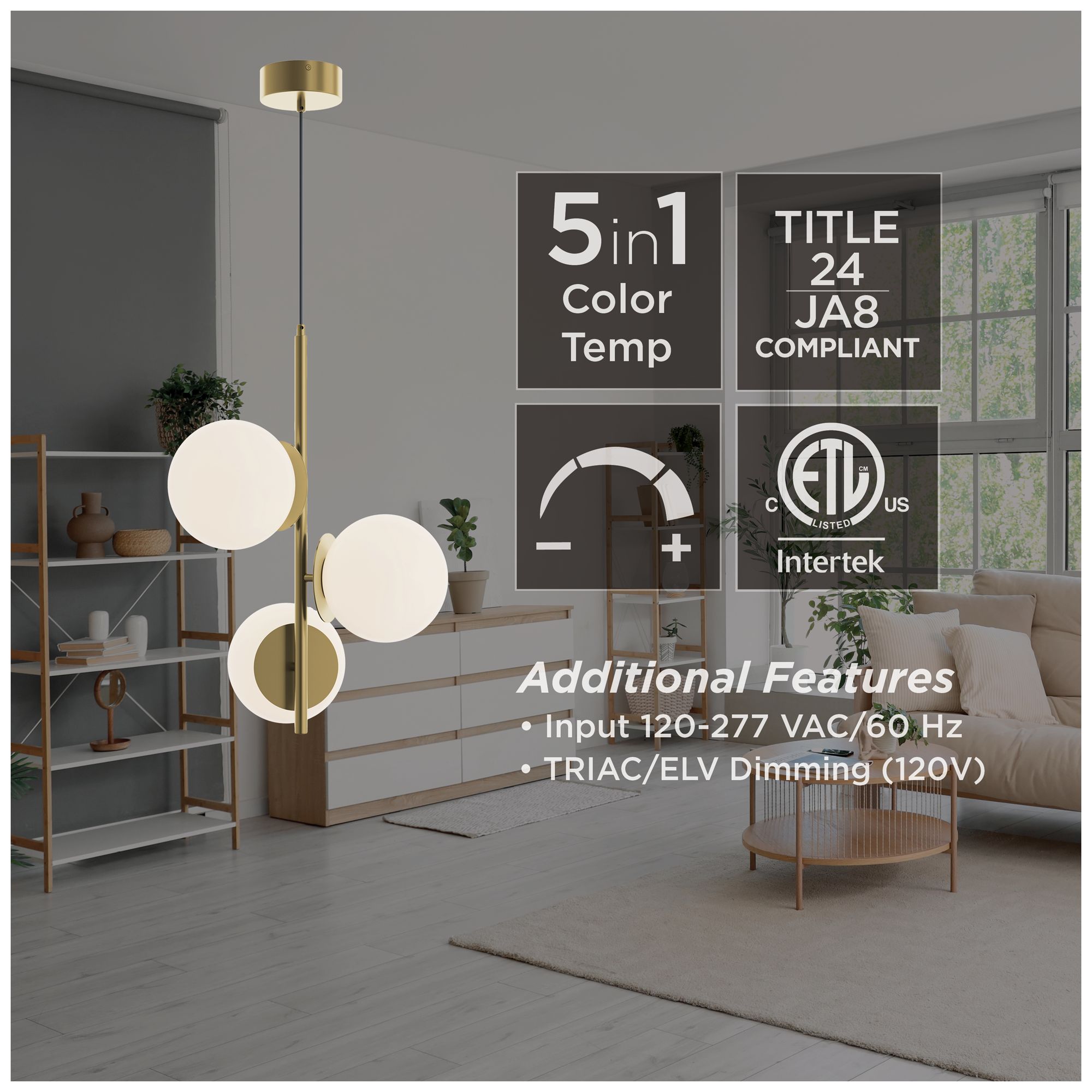 Image 7 Arren 17" Wide 3-Light Antique Brass LED Pendant more views