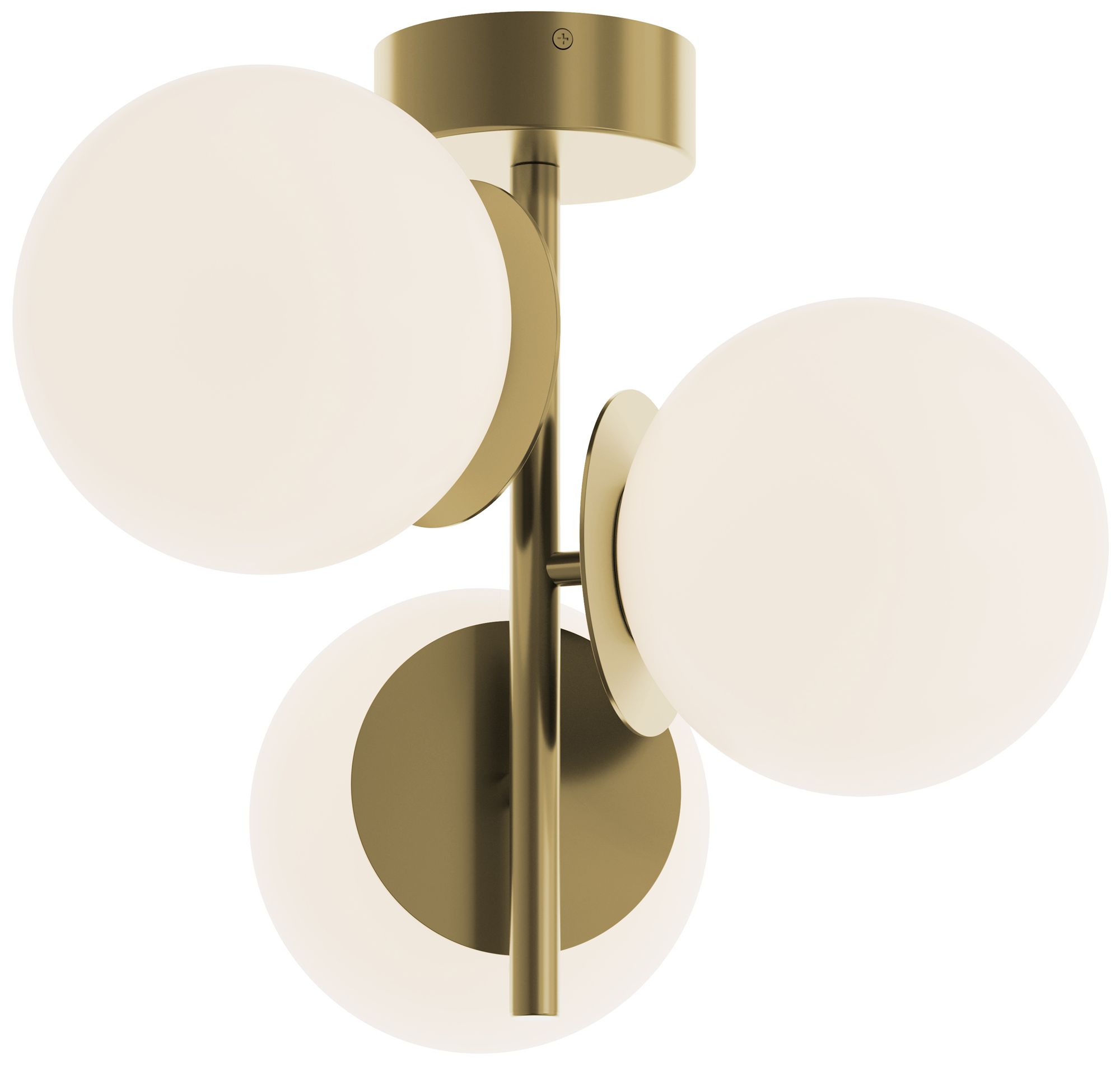 Image 2 Arren 17" Wide 3-Light Antique Brass LED Semi-Flush Mount more views