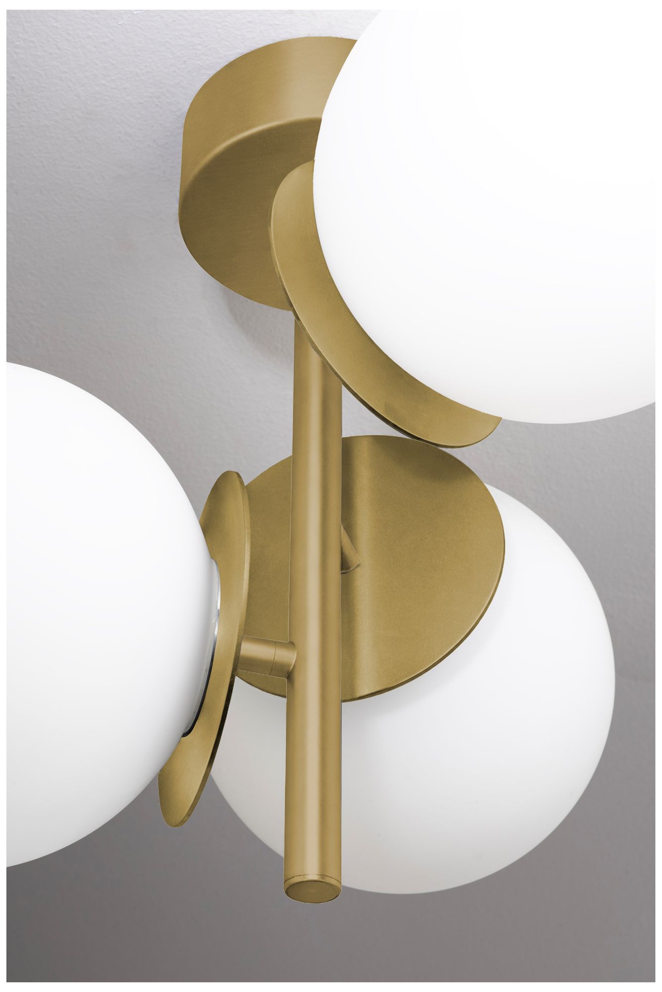 Image 4 Arren 17" Wide 3-Light Antique Brass LED Semi-Flush Mount more views