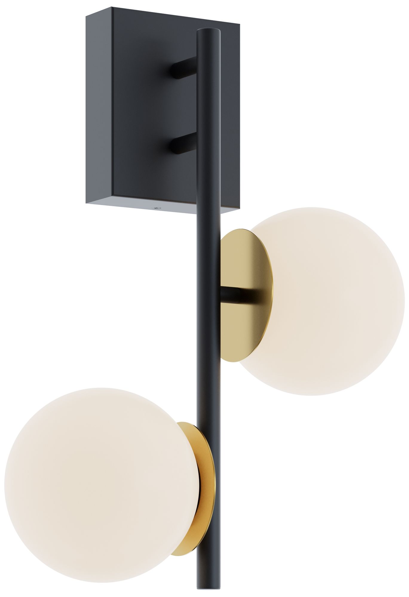 Image 3 Arren 18" High 2-Light Black/Light Antique Brass LED Sconce more views