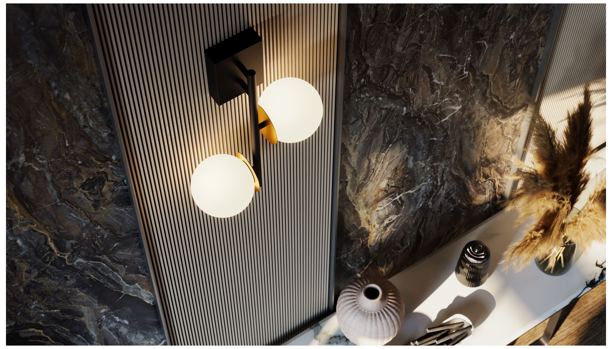 Image 6 Arren 18" High 2-Light Black/Light Antique Brass LED Sconce more views