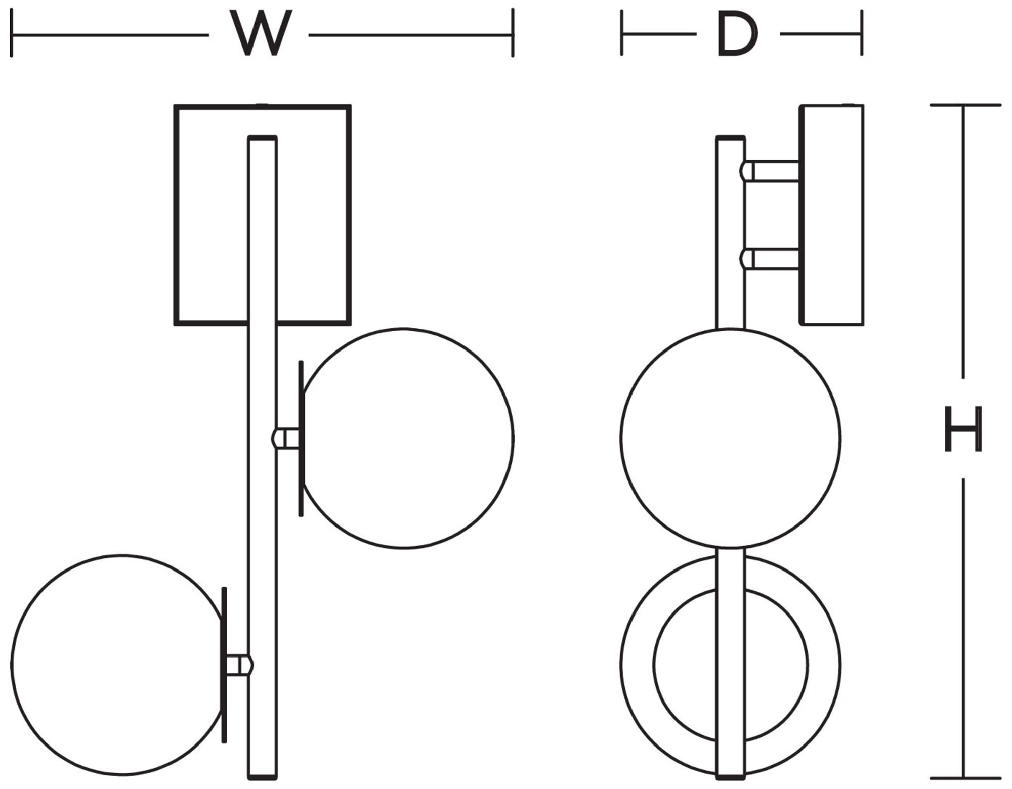 Arren 18" High 2-Light Black/Light Antique Brass LED Sconce