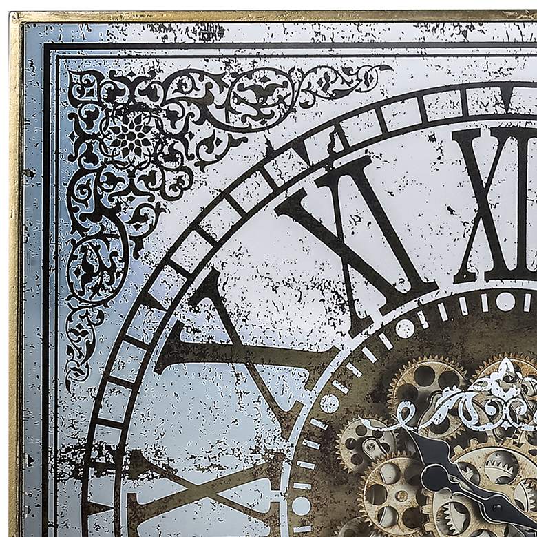 Image 2 Arria Randall Antique Silver 32 1/4" Square Wall Clock more views