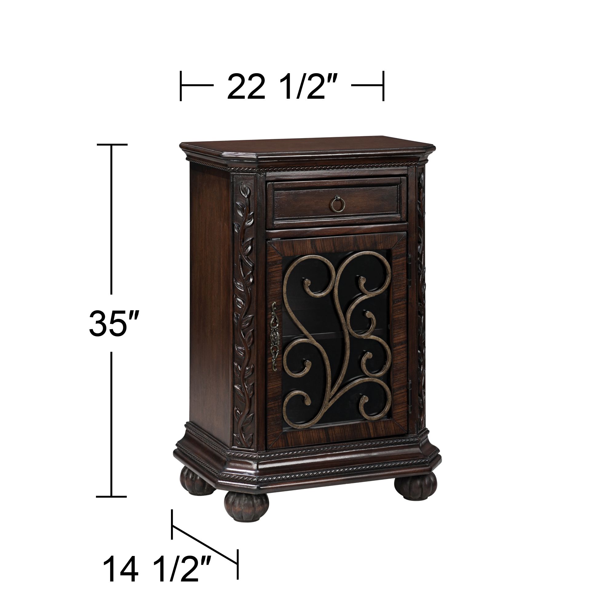 Arriana 22 1/2" Wide Cherry Finish Accent Table