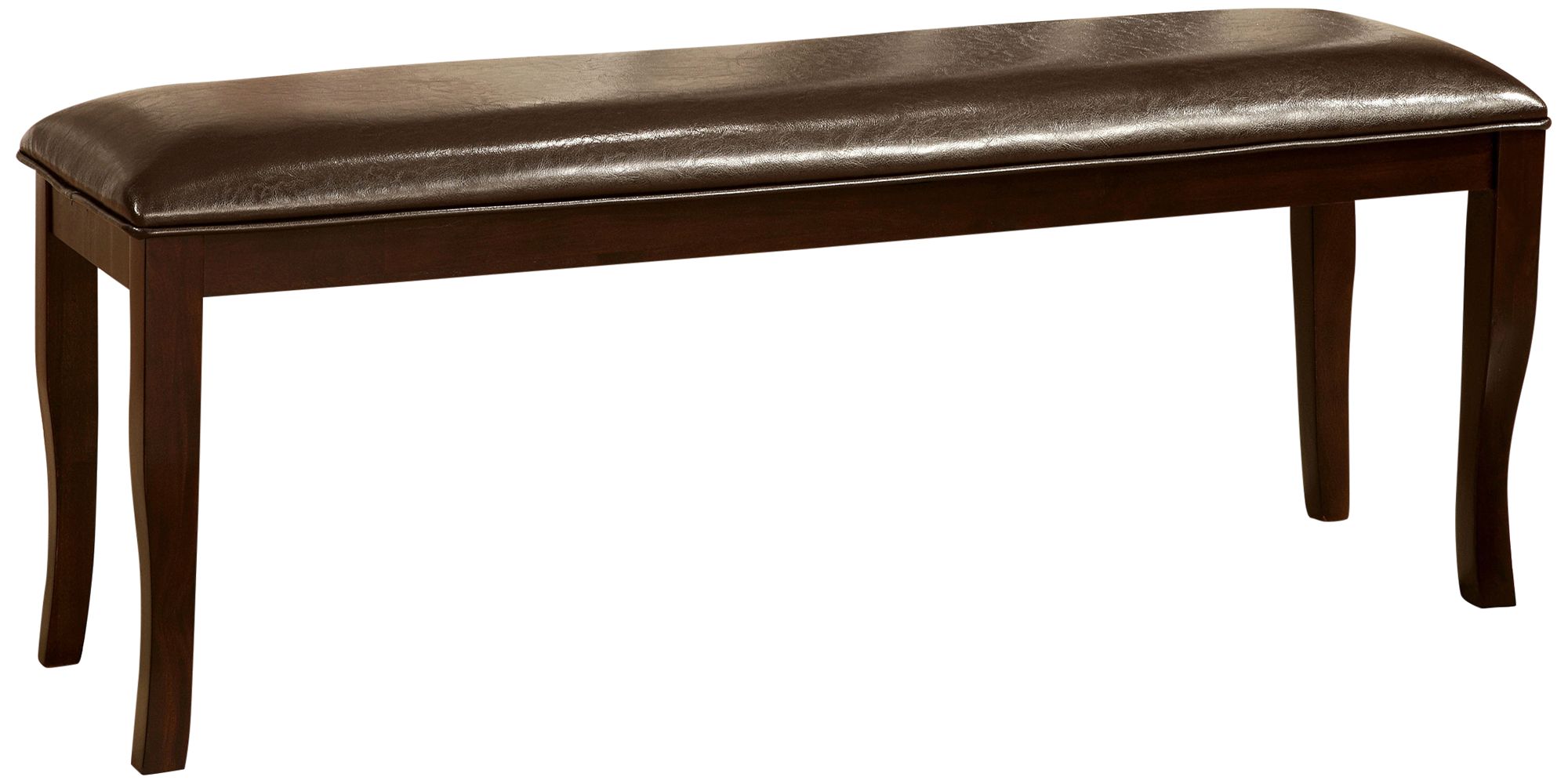 Arriane 48" Wide Dark Cherry Faux Leather Dining Bench