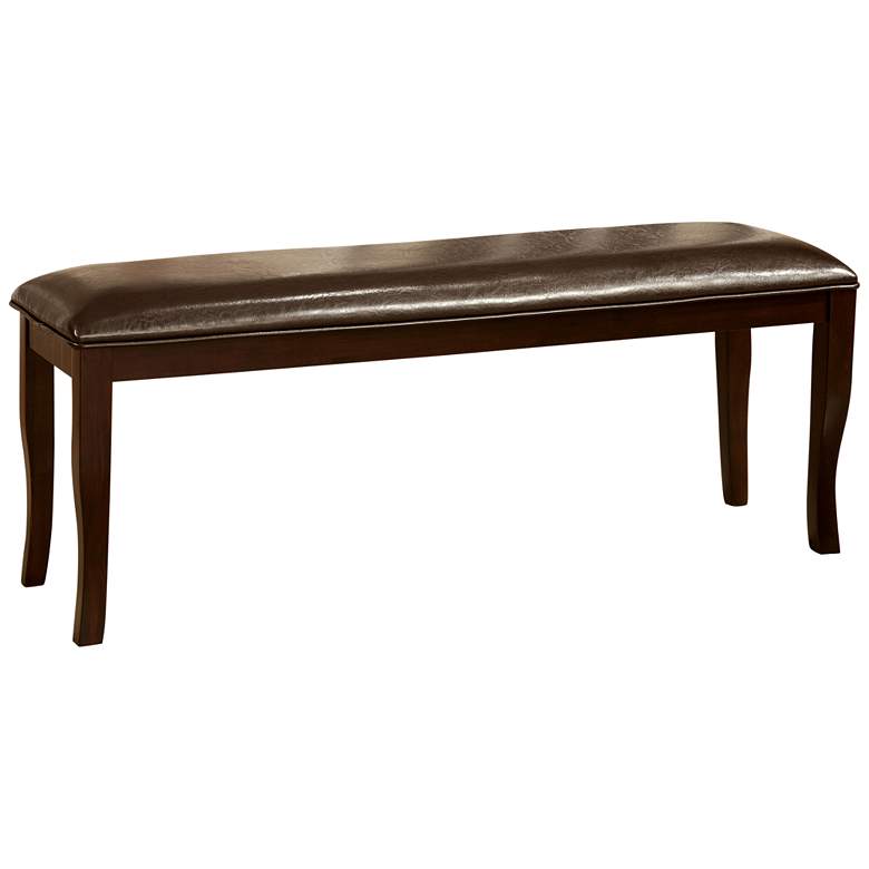 Image 2 Arriane 48" Wide Dark Cherry Faux Leather Dining Bench