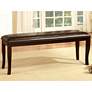 Arriane 48" Wide Dark Cherry Faux Leather Dining Bench