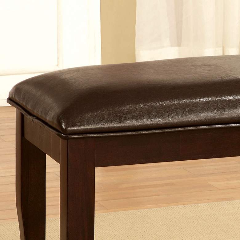 Image 3 Arriane 48" Wide Dark Cherry Faux Leather Dining Bench more views